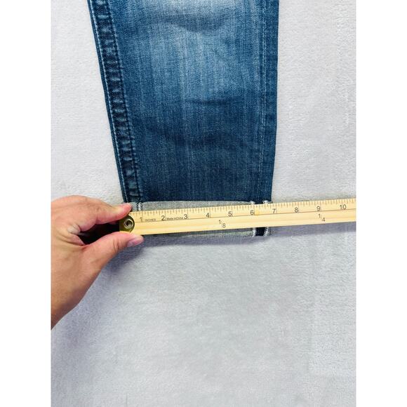 Miss Me Jeans Women 26 Medium Wash Blue Denim Boyfriend Capri Cuffed Embellished - Picture 10 of 13